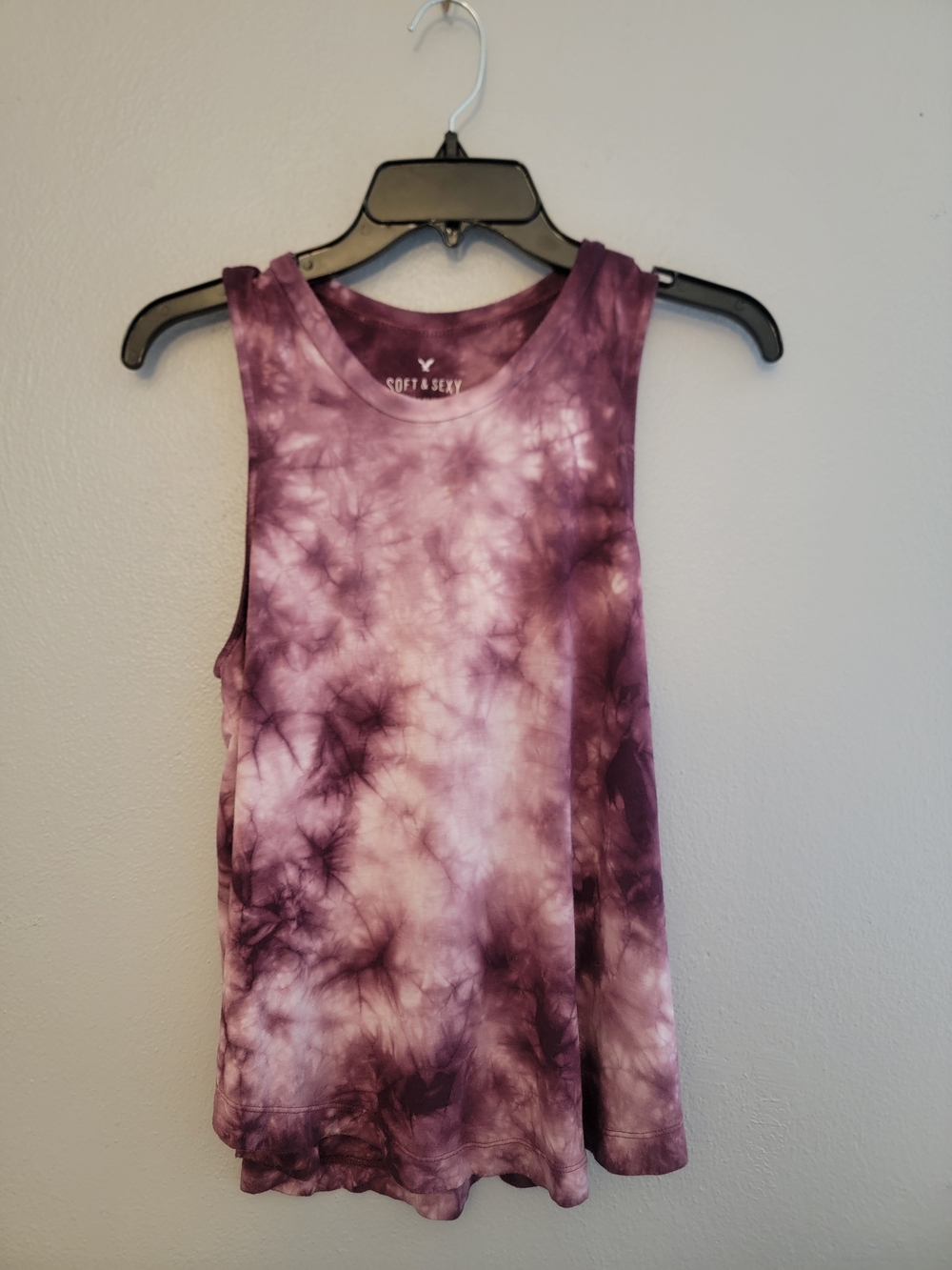 American Eagle Outfitters Purple Tie-Dye Sleeveless Tank